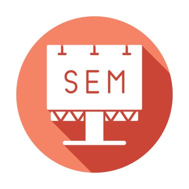 SEM ile Billboard simgesinin vektör illüstrasyonu  