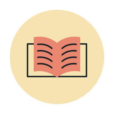 Basit düz Kitap simgesi vektör illüstrasyonu 