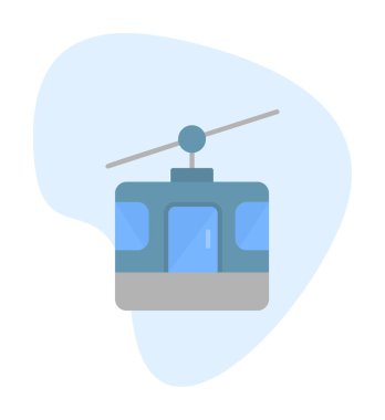 Modern Cable Car Cabin simgesinin vektör çizimi                   