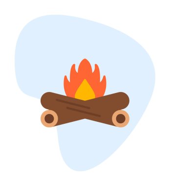 Basit düz ateş ikonu, illüstrasyon tasarımı