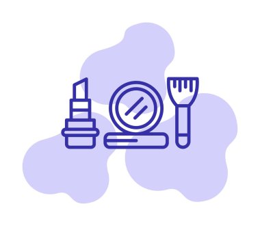 Makyaj araçları web simgesi, vektör illüstrasyonu