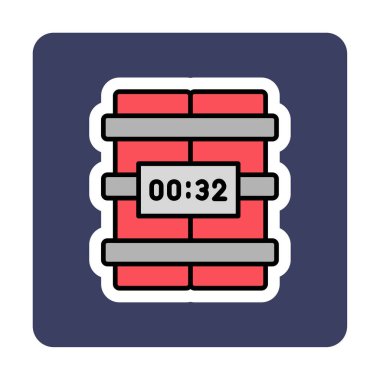 Zaman bombası ikonu vektör illüstrasyonu.