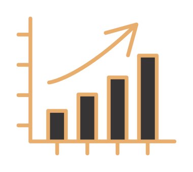 büyüyen grafik, bar grafiği vektör çizimi