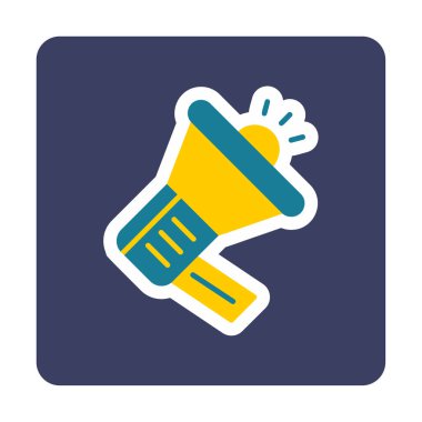 Megafon vektör illüstrasyonlu tanıtım konsepti simgesi