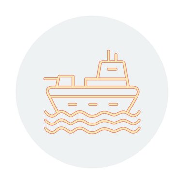 Gemi simgesi, vektör illüstrasyonu