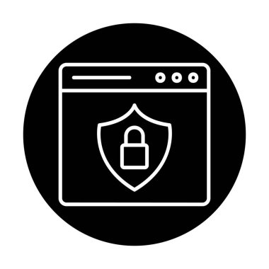 Basit Web Güvenlik simgesi, vektör illüstrasyonu