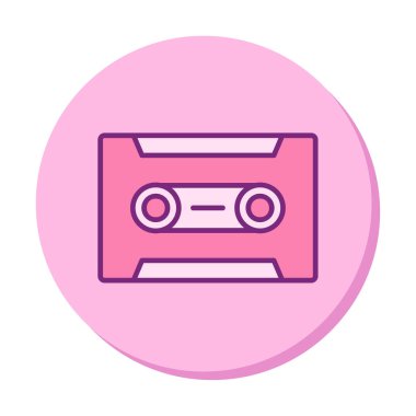 Kaset. Web simgesi basit illüstrasyon                               