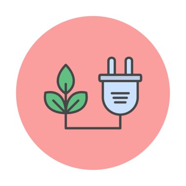 Basit Biyokütle eko enerji simgesi, vektör illüstrasyonu