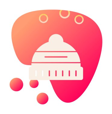 Kış Şapkası simgesinin vektör illüstrasyonu