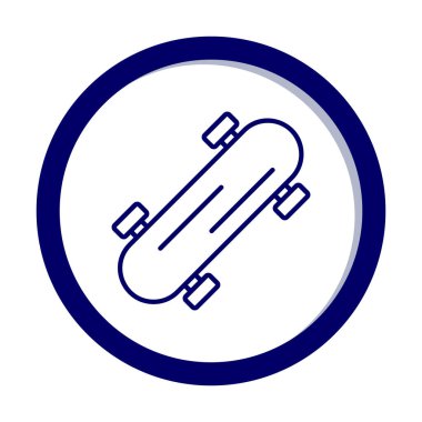 Basit kaykay simgesi, vektör illüstrasyonu