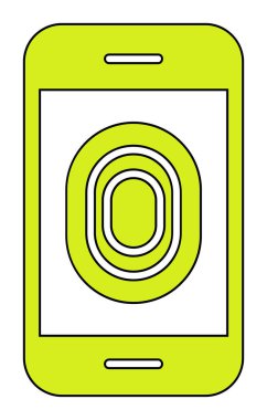 Kilitlenmemiş Parmak izi vektör simgesi olan telefon