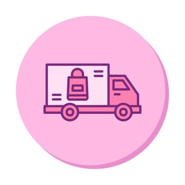 Teslimat kamyonu vektör simgesi modern basit illüstrasyon                        