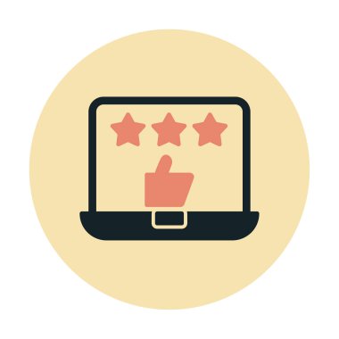 Geri besleme vektörü glifin düz simgesi. İyi İnceleme konsepti                    