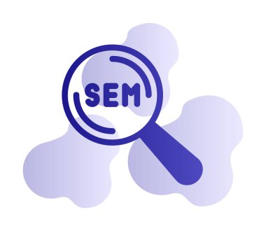 sem simge vektörlü düz büyüteç. 