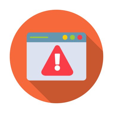 Basit Web Uyarı simgesi, vektör illüstrasyonu