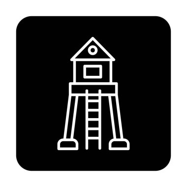 Askeri Kule. Web simgesi basit illüstrasyon 