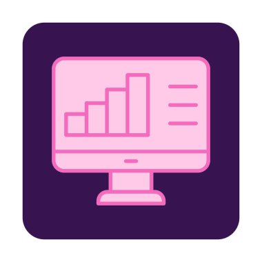 Basit Bilgisayar İzleme Veri Analizi simgesi, vektör illüstrasyonu