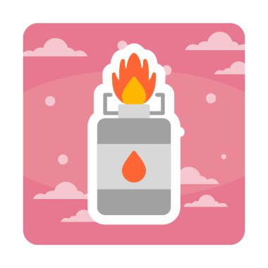 Kamp Gaz ikonu vektör illüstrasyon tasarımı