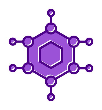 Basit Nanoteknoloji simgesi, vektör illüstrasyonu