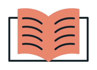 Basit düz Kitap simgesi vektör illüstrasyonu 