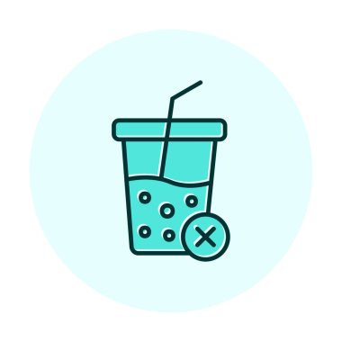 Basit, alkolsüz içecek simgesi, vektör illüstrasyonu