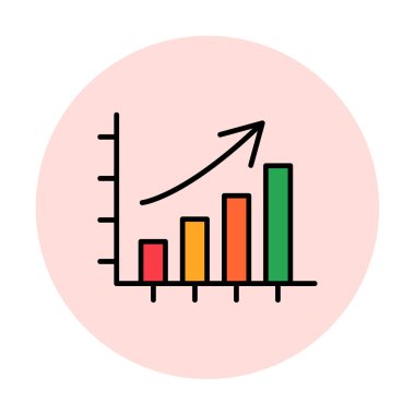 büyüyen grafik, bar grafiği vektör çizimi