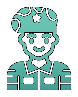 asker web simgesi, vektör illüstrasyonu 