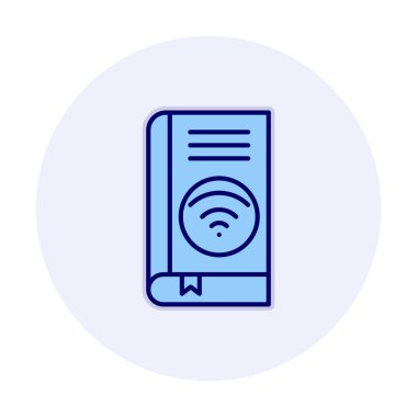 Wifi kitap ikonu vektör illüstrasyonu