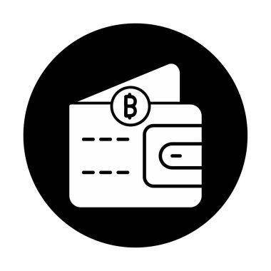 Basit Dijital Cüzdan simgesi, vektör illüstrasyonu