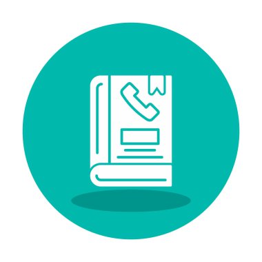 Telefon Rehberi düz simgesi, vektör çizim