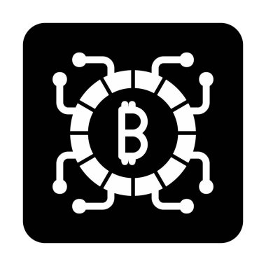 Basit bitcoin simgesi, vektör illüstrasyonu