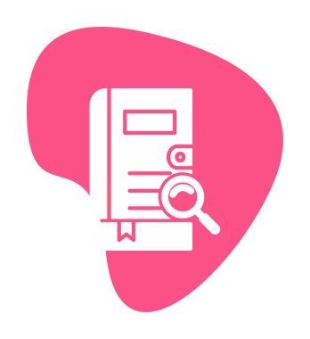 Büyüteç vektör çizimi olan bir kitap. Arama Kitabı kavramı                  