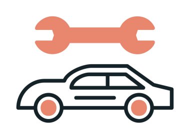 Basit araba servisi vektör illüstrasyonu 