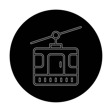 Modern Cable Car Cabin simgesinin vektör çizimi                   