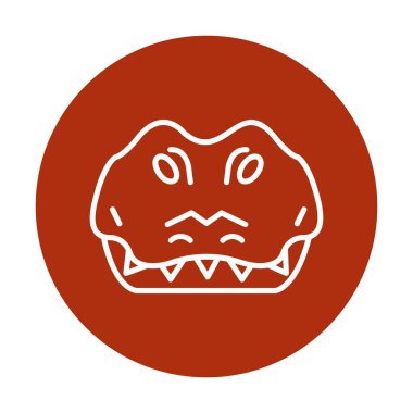 Basit timsah simgesi, vektör illüstrasyonu