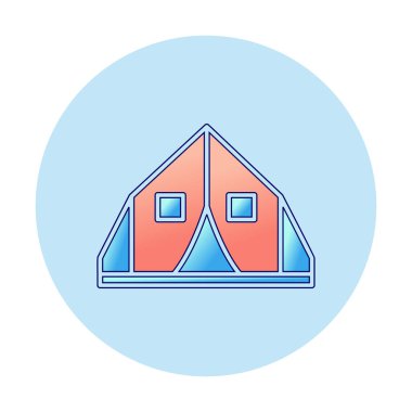 çadır simgesi, vektör çizimi  