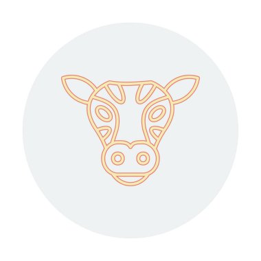 İnek başı simgesi vektörü beyaz arkaplanda izole edildi