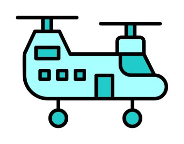 Askeri Heliciopter vektör ikonu. biçim düzdür  