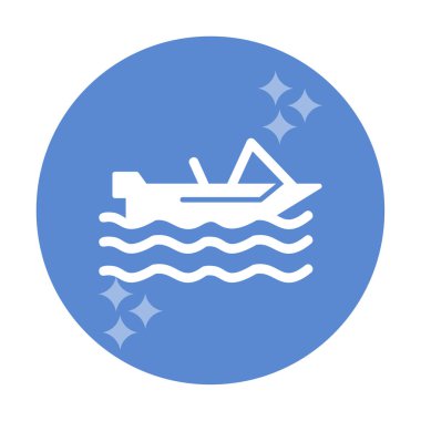 Basit Motorboat simgesi, vektör illüstrasyonu