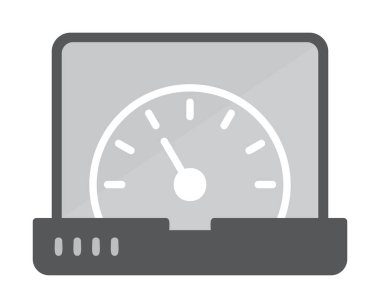 Vektör hızı test dizüstü bilgisayarı web simgesi, vektör illüstrasyonu