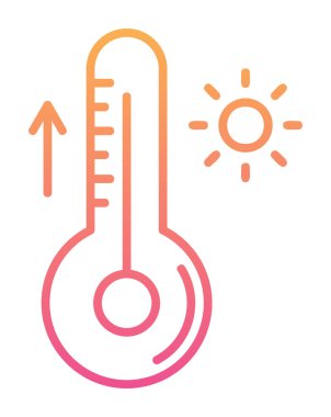Termometre web simgesi, vektör çizim 