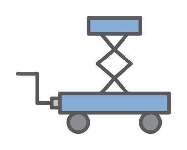 Makas kaldırma simgesi tasarımı, vektör illüstrasyonu
