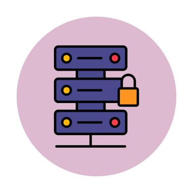 Sunucu vektör illüstrasyonunu kilitle