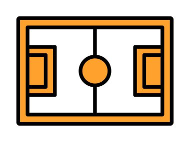 Basit futbol ikonu vektör illüstrasyonu