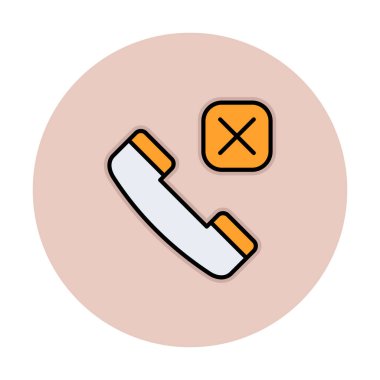 Arama telefonu Reddedilmiş simge vektör illüstrasyon tasarımı