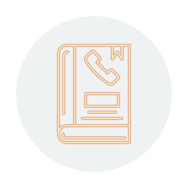 Telefon Rehberi düz simgesi, vektör çizim