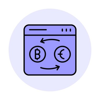 döviz kuru web sitesi vektör simgesi