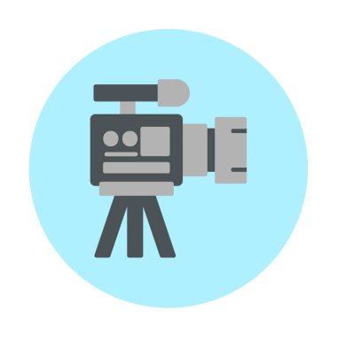 düz basit kamera simgesi vektör illüstrasyonu