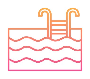  yüzme havuzu ikonu vektör illüstrasyonu