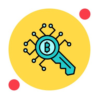 düz Şifreleme Anahtarı simgesi. vektör ince çizgi çizimi.